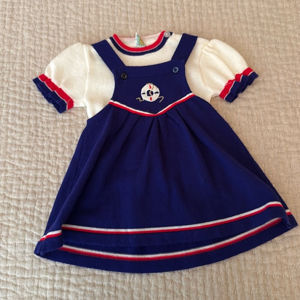 Nautical Navy and White Kids Casual Dress